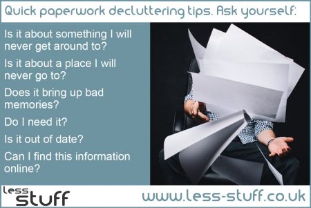 quick paperwork decluttering tips
