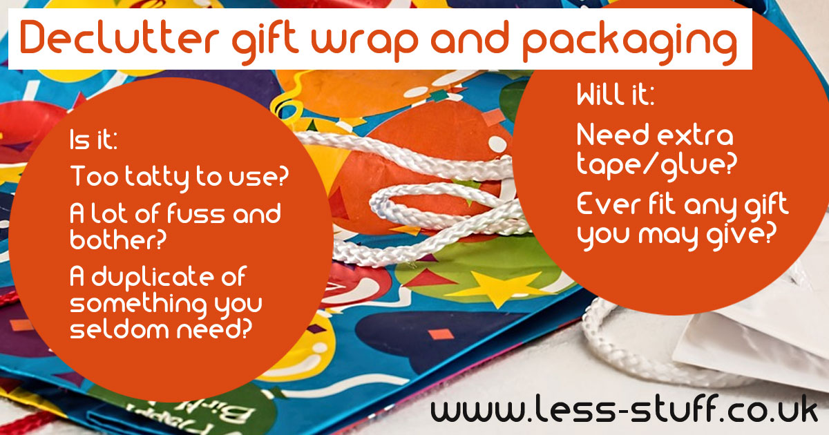 declutter gift wrap