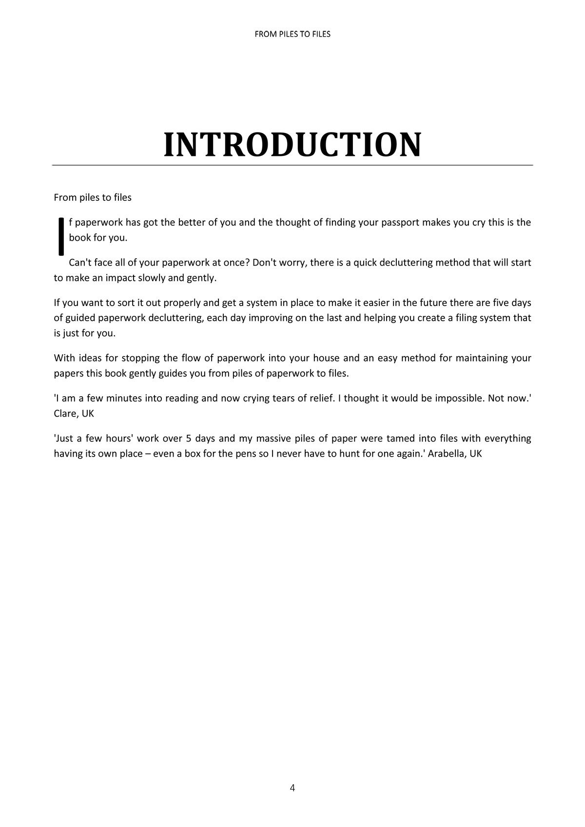From Piles to Files - declutter your paperwork in 5 days Printed Paperback - Image 2