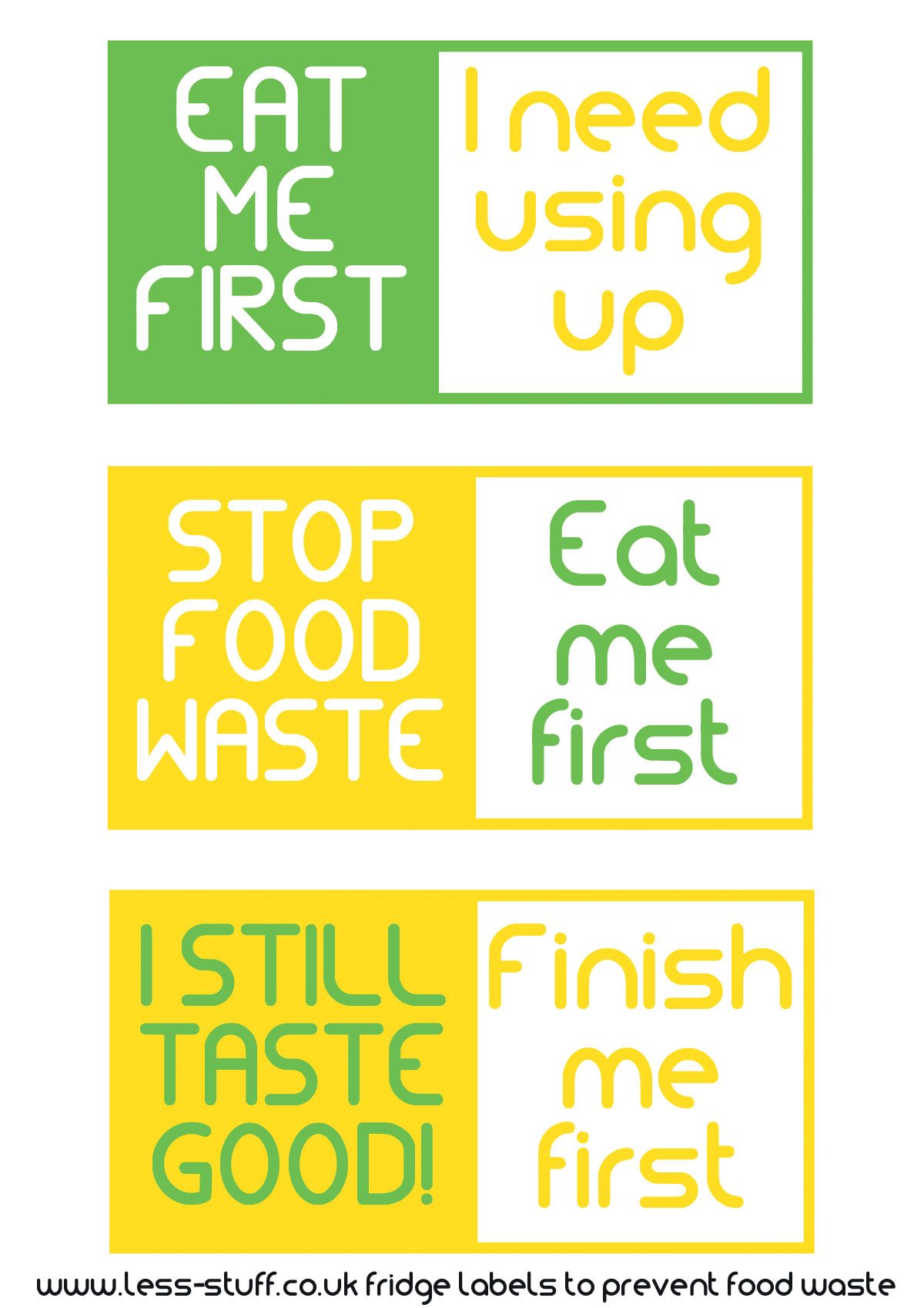 "Use me first" food reminder labels
