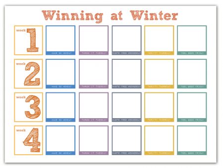 winning at winter calendar