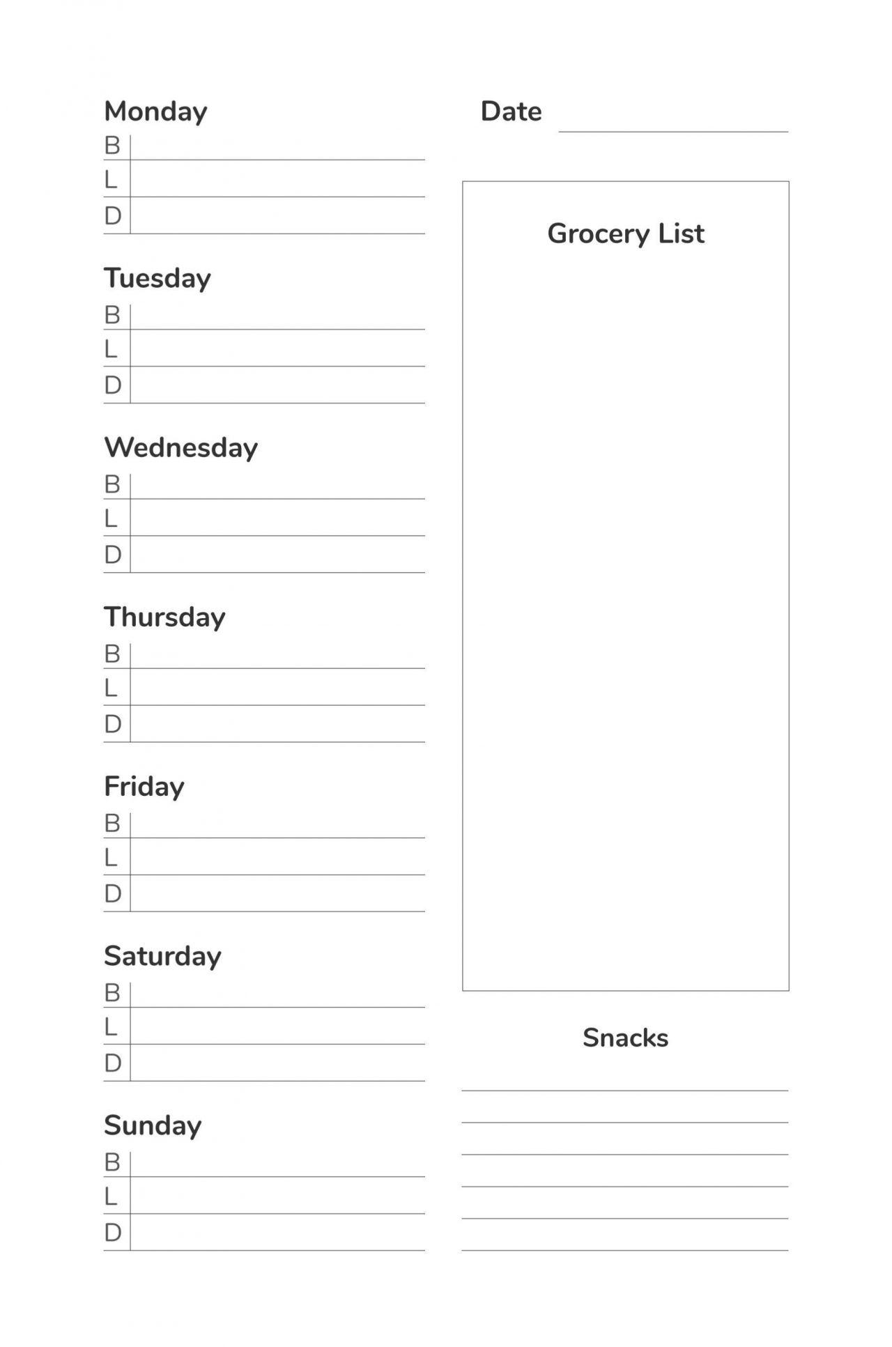 Menu Planner - no more food waste Paperback - less stuff - decluttering